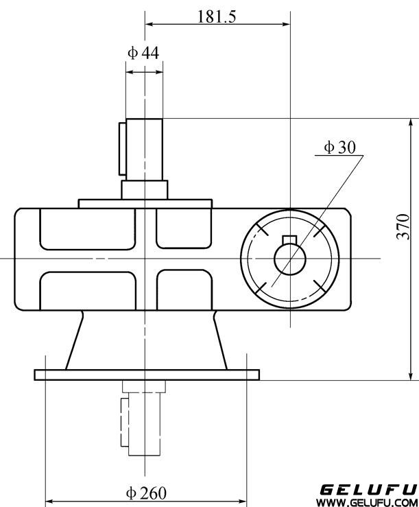 QT-181型塔機用蝸輪減速機外形及安裝尺寸