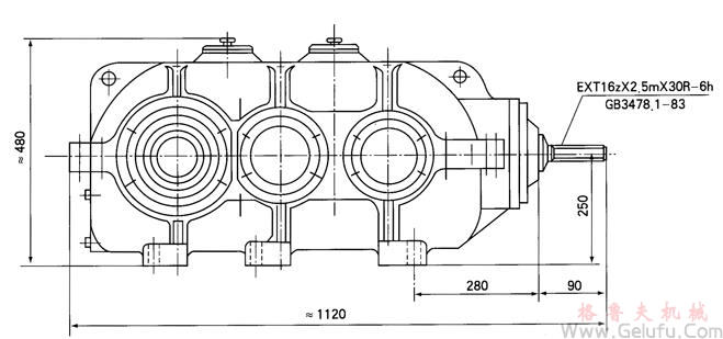 SPJ-800型矿用减速机外型结构尺寸